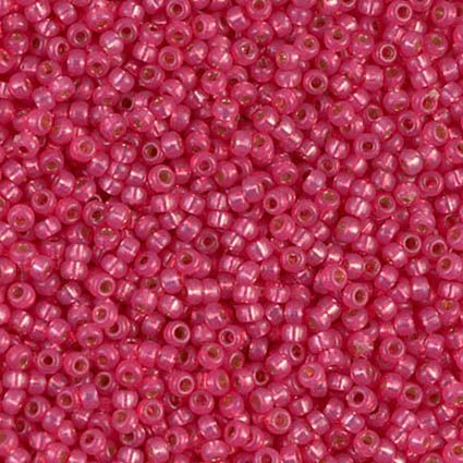 RC11-4239 Dur Dyed Hibiscus SL Alabaster Size 11 Seed Beads