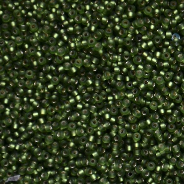 15-0026F Matt SL Olive Size 15 Seed Beads