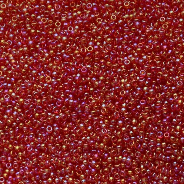 15-0254 Trans Red AB Size 15 Seed Beads