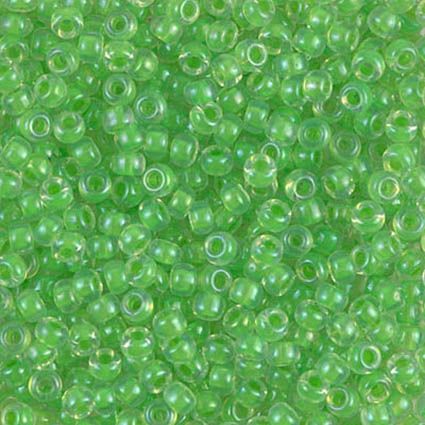 RC8-0228 Lt Green Ld Crystal Size 8 Seed Beads