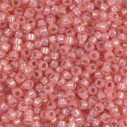 RC8-0642 Dyed Salmon SL Alabaster Size 8 Seed Beads