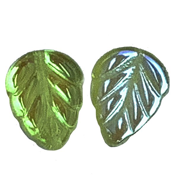 GL1660 10x8mm Lime AB Through-Hole Leaf Beads