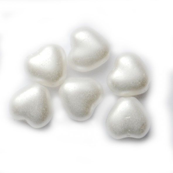 GL6001 6mm White Pearl Heart
