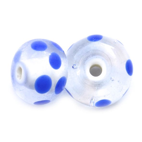 GL6537 Blue and White Dotty Beads