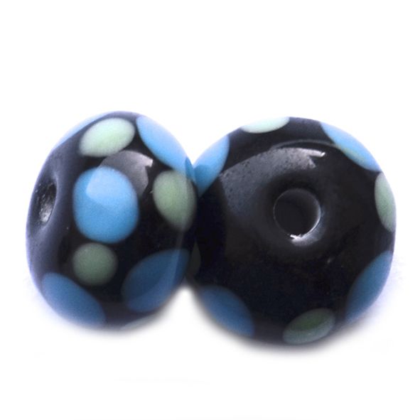GL6557 Black/Soft Green/Turquoise Beads