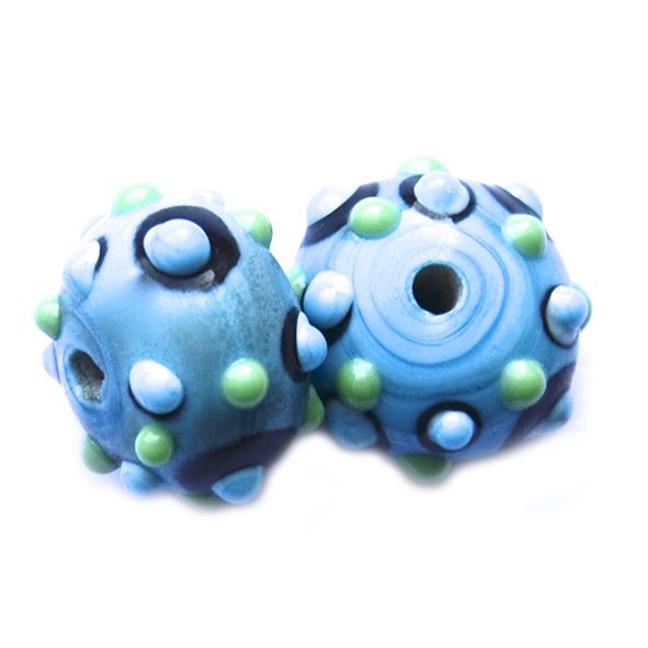 GL6561 Turquoise/Green Dotty Beads
