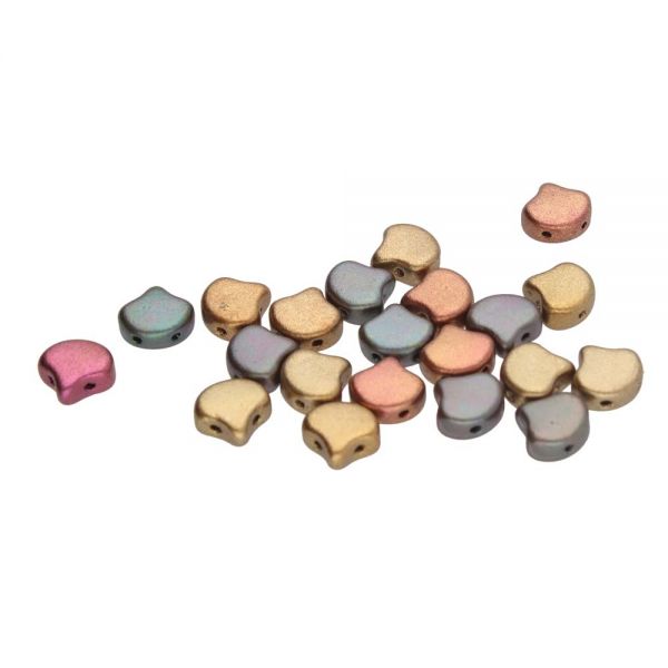 GNK003 Violet Rainbow Ginko Beads