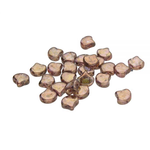 GNK019 Senegal Brown Marble Ginko Beads