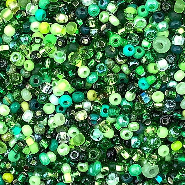 MX033 Malachite Mix Size 11 Seed Beads