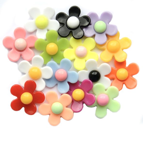 PB169 20 Asst 22mm Acrylic Flower Beads