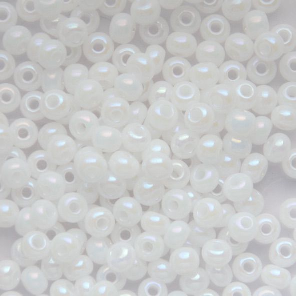 RC072 Alabaster AB Size 6 Seed Beads