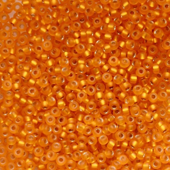 RC11-0008F Mat SL Orange Size 11 Seed Beads