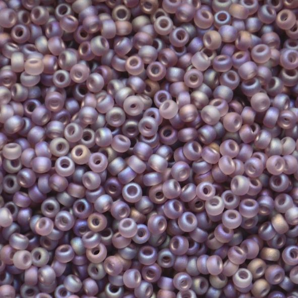 RC11-0142FR Mat Trans Smoky Amethyst AB Size 11 Seed Beads