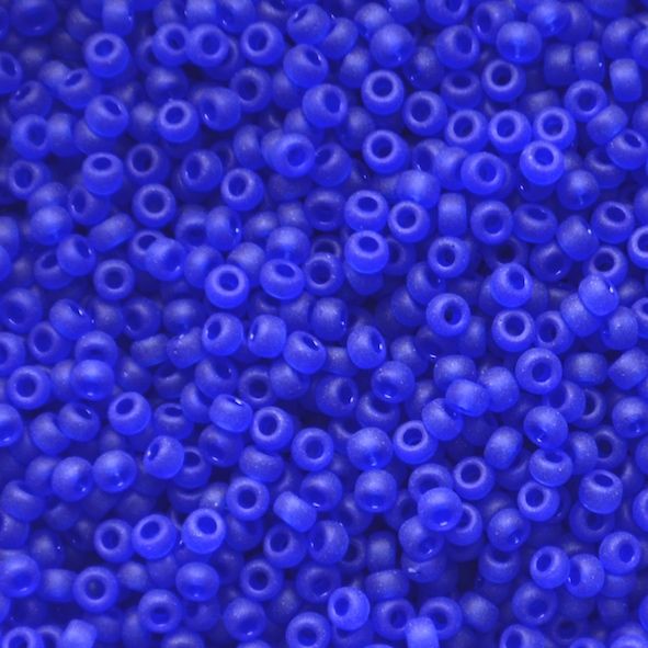 RC11-0151F Matt Trans Cobalt Blue Size 11 Seed Beads
