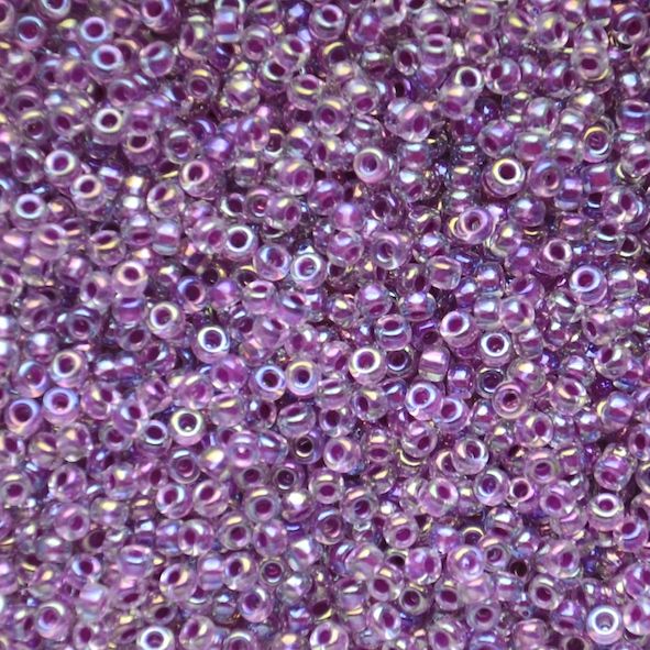 RC11-0264 Raspberry Ld Crystal AB Size 11 Seed Beads