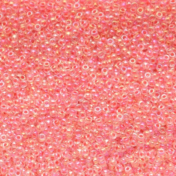 RC11-0276 Dk Coral Ld Crystal AB Size 11 Seed Beads