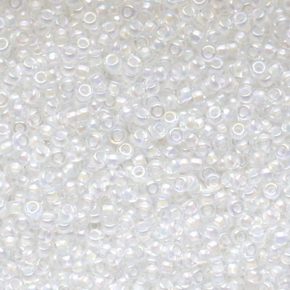 RC11-0284 White Ld Crystal AB Size 11 Seed Beads