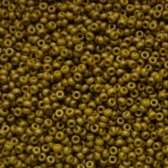RC11-4491 Duracoat Op Dyed Olive Size 11 Seed Beads