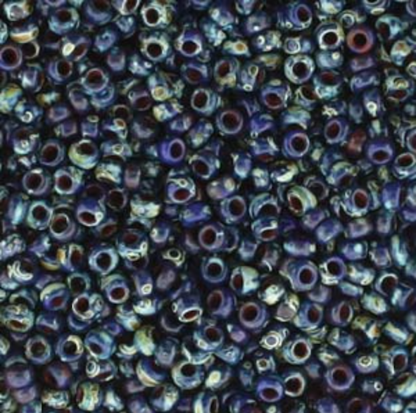 RC11-4518 Cobalt Picasso Size 11 Seed Beads