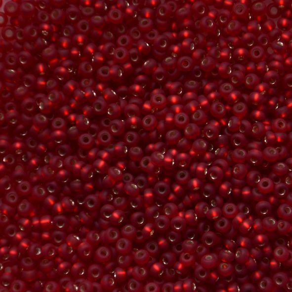 RC163 Frost Silver Lined Red Size 10 Seed Beads