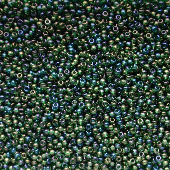RC682 Trans Emerald AB Size 10 Seed Beads