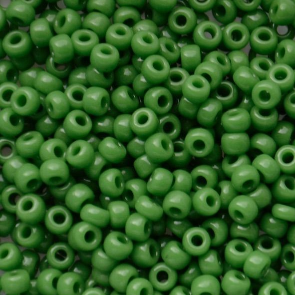 RC8-0411 Op Green Size 8 Seed Beads