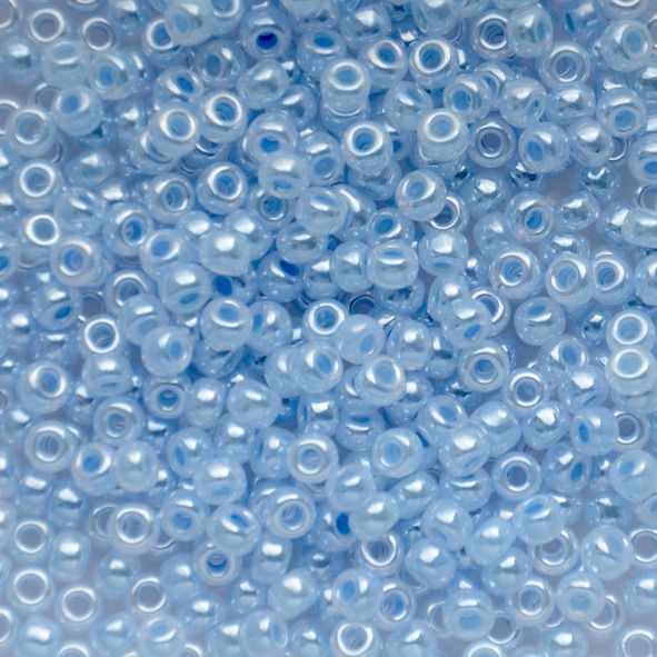 RC8-0524 Sky Blue Ceylon Size 8 Seed Beads