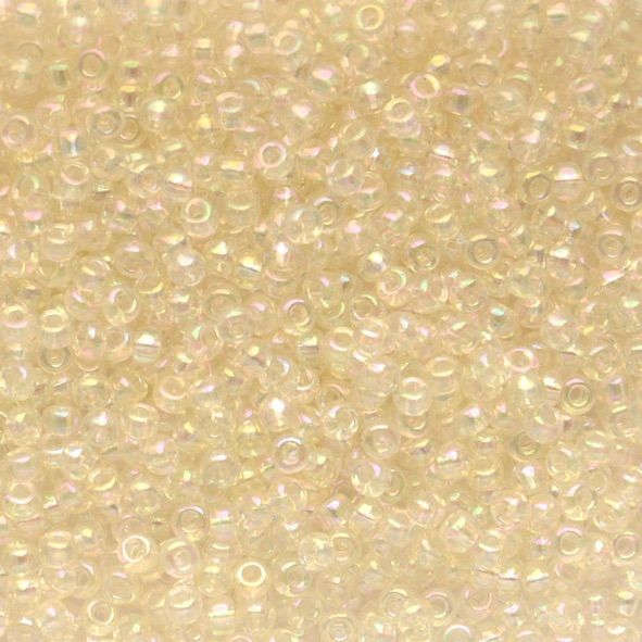 RC8-2442 Crystal Ivory Gold Lstr Size 8 Seed Beads