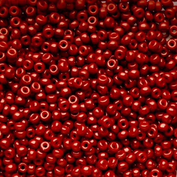 RC8-4469 Dur Op Dyed Red Size 8 Seed Beads