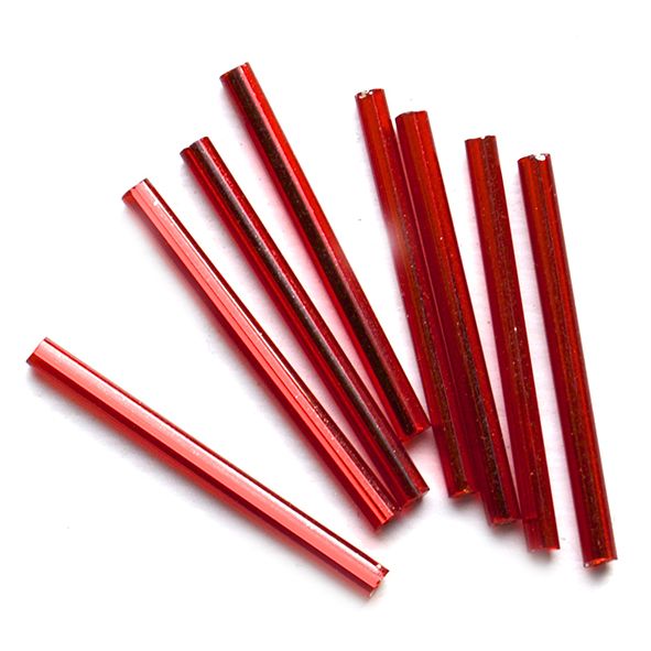 RCL30-101 Red 30mm Bugle Beads