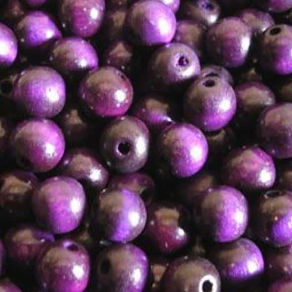 WD1001 10mm Purple Wooden Beads