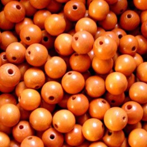 WD1005 10mm Orange Tan Wooden Beads