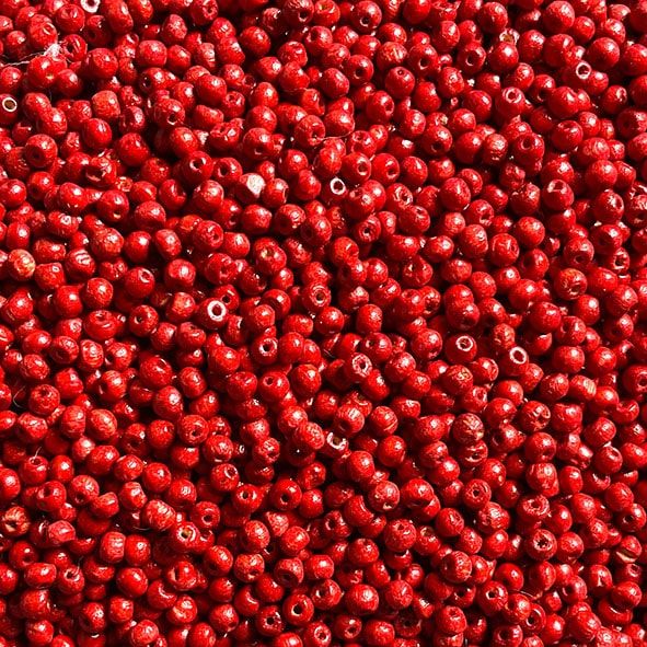 WD321 3mm Red Wooden Beads