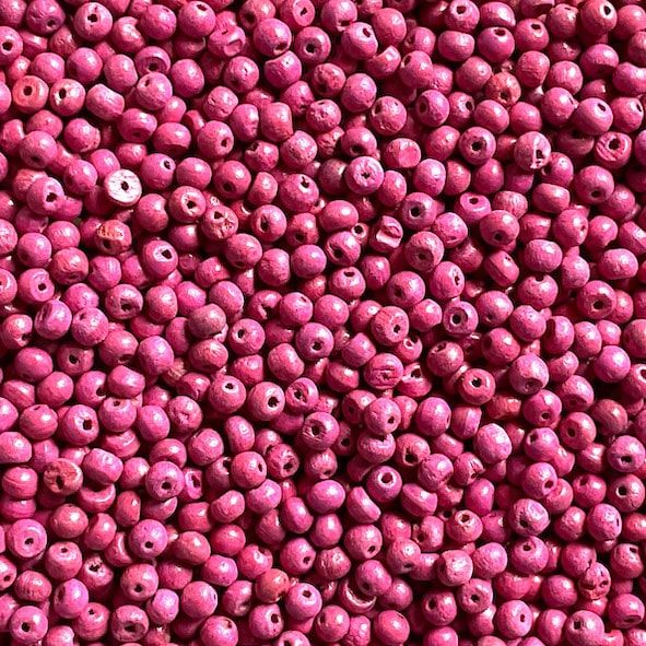 WD423 4mm Pink Wooden Beads