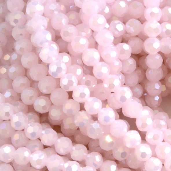 CCR826 8mm Pink Pearl Lustre Cut Crystal Round
