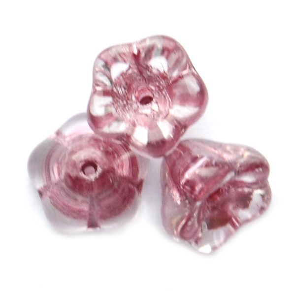 GL1744 6x8mm Deep Rose Baby Bell Flower Bead