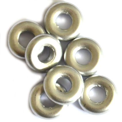 GL5618 Metallic Silver Dinky Donut Bead