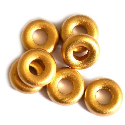 GL5619 Metallic Soft Gold Dinky Donut Bead