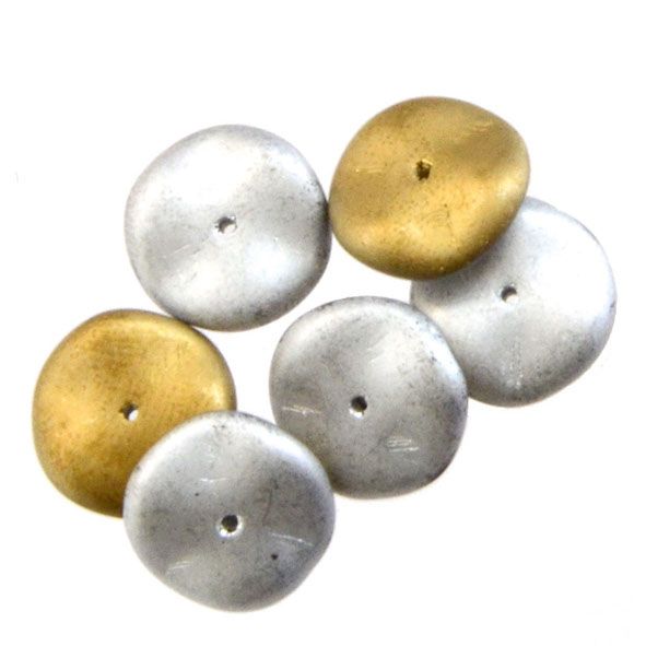 GL5830 Matt SilverGold Ripple Beads