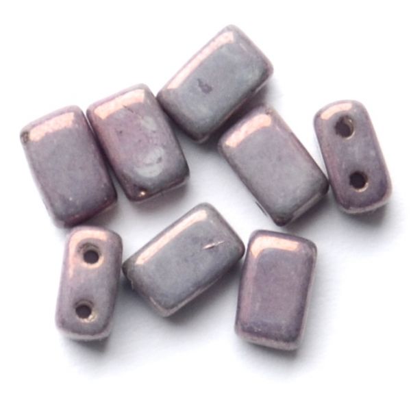 GL6382 6x4mm Lustre Purple 2 Hole Brick Bead