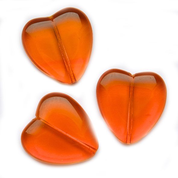 GL6708 Clear Tangerine 22mm Heart