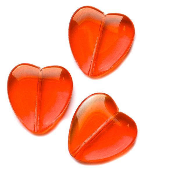 GL6710 Trans Orange 22mm Heart