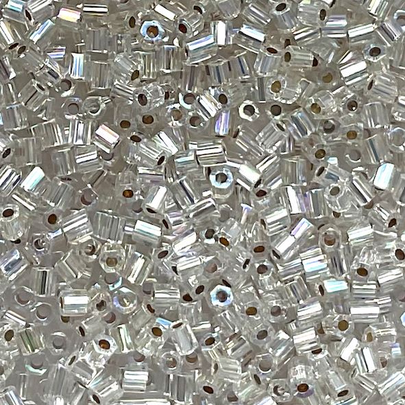 HEX075 SL Crystal AB Size 11 Hex Beads