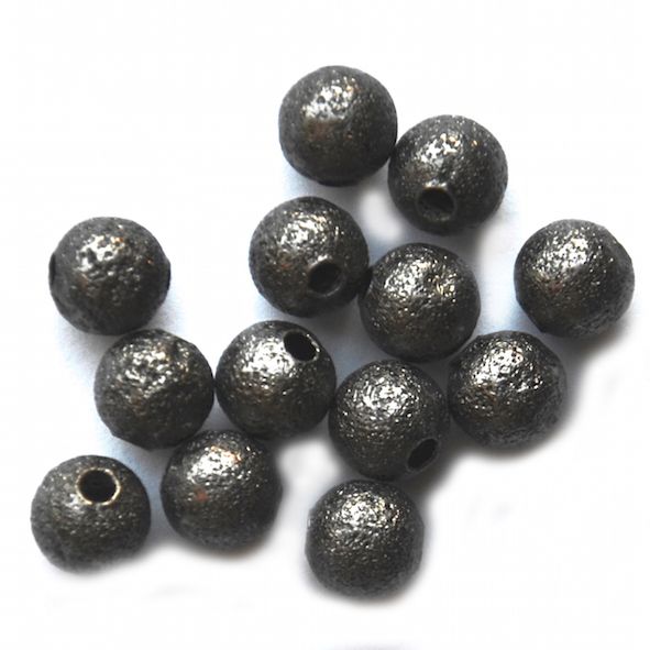 MB060 6mm Grey Black Metal Sparkle Bead