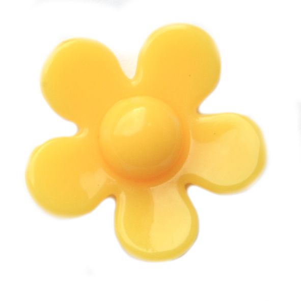 PB174 22mm Acrylic Yellow Flower Bead
