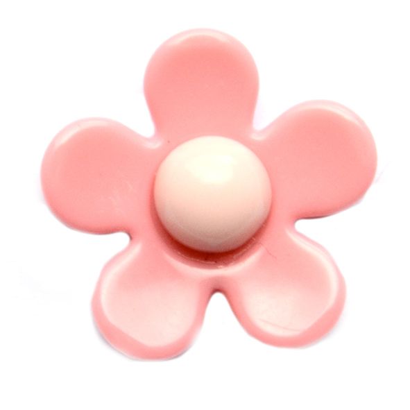 PB178 22mm Acrylic Pink Flower Bead