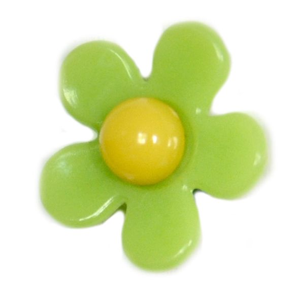 PB184 22mm Acrylic Lime and Yellow Flower Bead