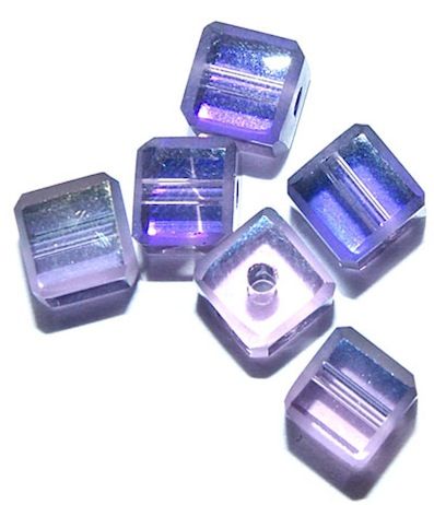 GL3317 Pale Lilac AB 6mm Cut Edge Cube