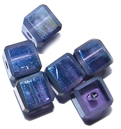 GL3318 Purple AB 6mm Cut Edge Cube