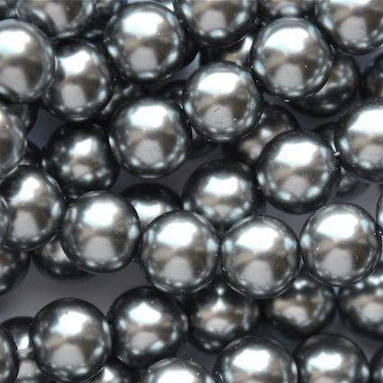 GP1209 12mm Pewter Glass Pearls